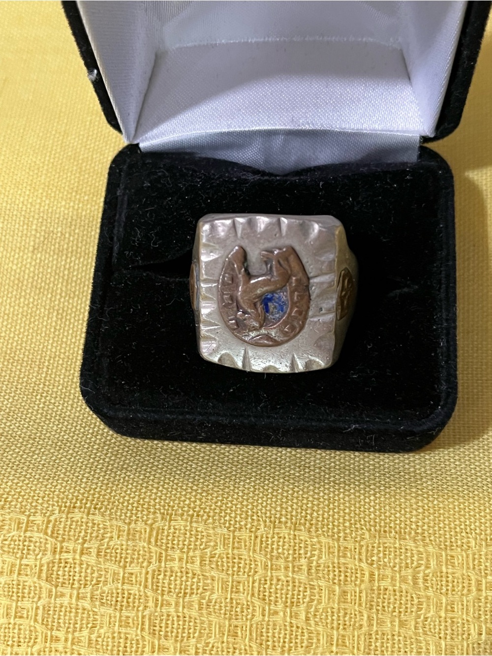Rare Find! Authentic Mid-Century Mexican Biker/ Souvenir Ring with Western Motif